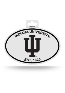 Indiana Hoosiers White Oval Auto Decal - Crimson