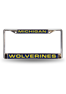 Navy Blue Michigan Wolverines Chrome License Frame