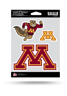 Maroon Minnesota Golden Gophers Triple Spirit Decal