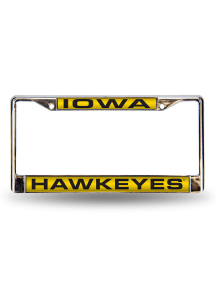 Yellow Iowa Hawkeyes Chrome License Frame
