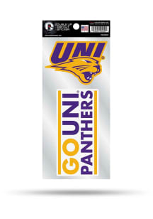 Northern Iowa Panthers Double Up Auto Decal - Purple