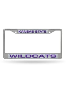 Purple K-State Wildcats laser chrome License Plate Frame
