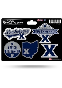 Xavier Musketeers 5pc Auto Decal - Navy Blue