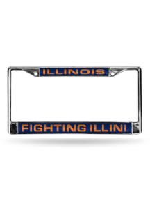 Orange Illinois Fighting Illini Chrome License Frame