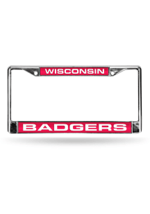 Red Wisconsin Badgers Chrome License Frame
