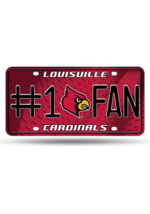 Louisville Cardinals #1 Fan Metal Car Accessory License Plate