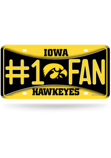 Iowa Hawkeyes #1 Fan Metal Car Accessory License Plate