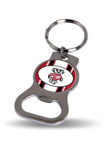 Red Wisconsin Badgers Bottle Opener Design Keychain