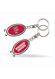 Red Wisconsin Badgers Spinner Keychain