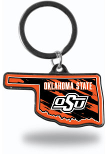 Oklahoma State Cowboys State Shape Keychain