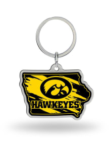 Iowa Hawkeyes State Shape Keychain