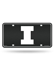 Illinois Fighting Illini Carbon Metal Car Accessory License Plate
