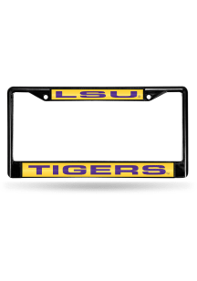 LSU Tigers Black Laser License Frame