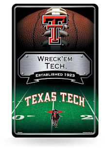 Texas Tech Red Raiders Large Metal Sign - Red