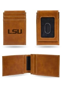 LSU Tigers Laser Engraved Front Pocket Mens Bifold Wallet