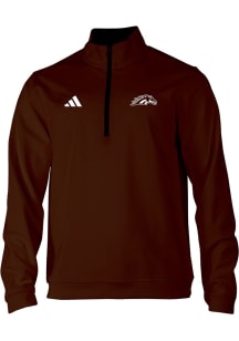 Mens Western Michigan Broncos Brown Adidas Broncos Head Qtr Zip Pullover