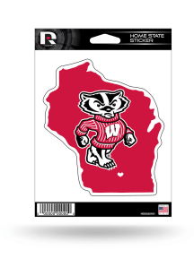 Wisconsin Badgers Home State Auto Decal - Red