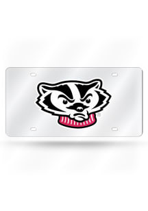 Red Wisconsin Badgers Laser Cut License Plate