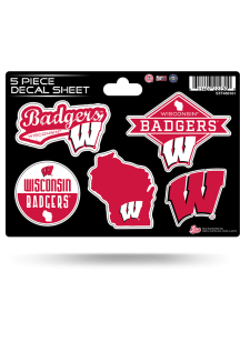 Red Wisconsin Badgers 5pk Decal