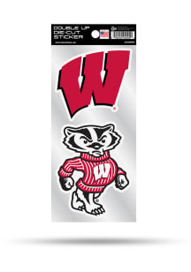 Wisconsin Badgers Double Up Auto Decal - Red