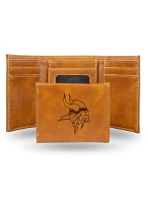 Minnesota Vikings Laser Engraved Mens Trifold Wallet