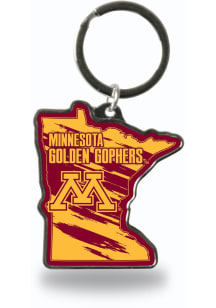 Maroon Minnesota Golden Gophers State Shape Keychain