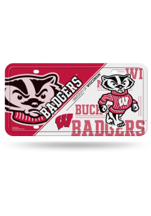 Cardinal Wisconsin Badgers Metal License Plate