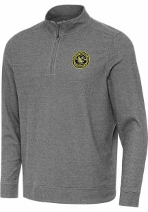 Antigua Pittsburgh Riverhounds SC Mens Black Subtle Long Sleeve Qtr Zip Pullover