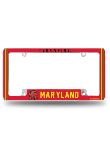 Red Maryland Terrapins All Over Chrome License Frame