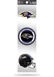 Baltimore Ravens 3pk Retro Auto Decal - Purple