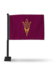 Arizona State Sun Devils Black Pole Car Flag - Maroon