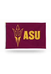 Arizona State Sun Devils Carbon Fiber 3x5 Maroon Silk Screen Grommet Flag