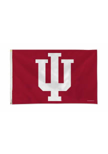 Red Indiana Hoosiers Carbon Fiber 3x5 Silk Screen Grommet Flag