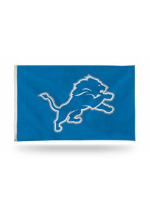 Detroit Lions 3x5 1 Sided Blue Silk Screen Grommet Flag