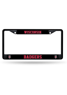 Black Wisconsin Badgers Chrome License License Frame