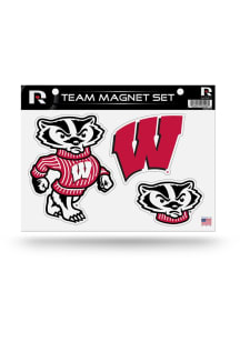 Wisconsin Badgers Red 3pc Magnet