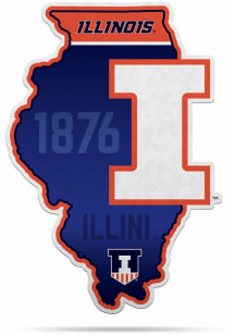 Orange Illinois Fighting Illini State Shape Pennant