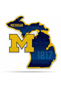 Yellow Michigan Wolverines State Shape Pennant