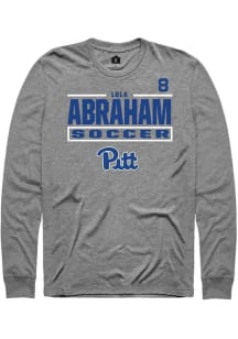 Lola Abraham Mens Graphite Pitt Panthers NIL Stacked Box Long Sleeve Player T Shirt