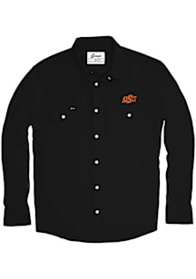 Snaps Oklahoma State Cowboys Mens Black Tailgater Long Sleeve Dress Shirt