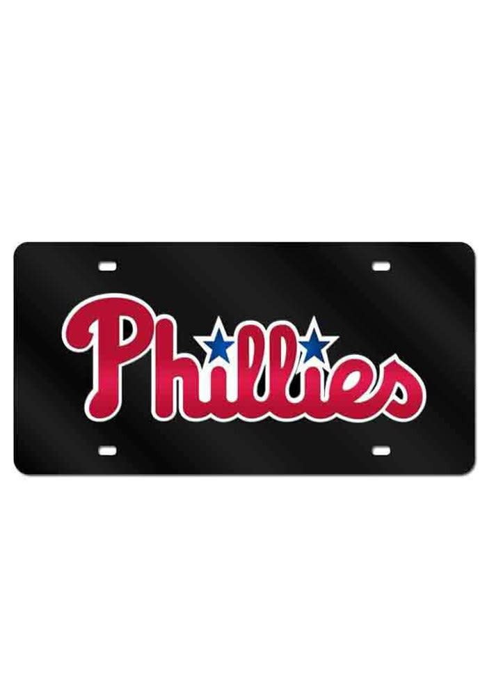 Philadelphia Phillies License Plate Phillies Team Logo Black License Tag