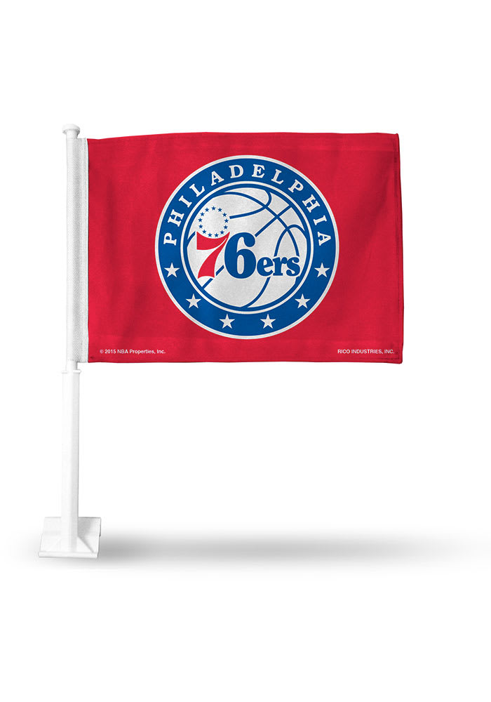 Philadelphia 76ers 11x14 Red Nylon Car Flag - Red