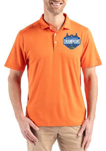 Cutter and Buck Florida Gators Mens Orange 2025 National Champions Coastline Eco Short Sleeve Polo