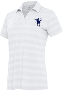 Antigua Indianapolis Colts Womens White Classic Tunnel Short Sleeve Polo Shirt