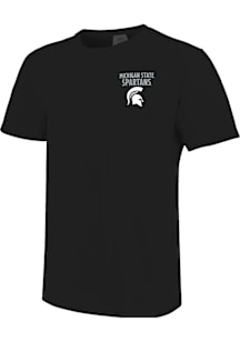 Michigan State Spartans Black Mascot Overlay Short Sleeve T Shirt