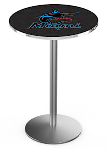 Miami Marlins Stainless Round Base Pub Table