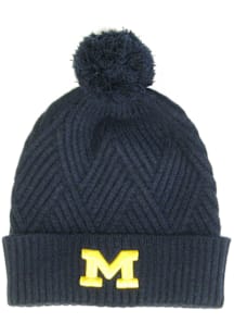 Michigan Wolverines Navy Blue Bridger Textured Cuff Beanie Womens Knit Hat