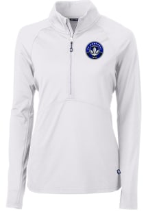 Cutter and Buck Montreal Impact Womens White Adapt Eco Qtr Zip Pullover