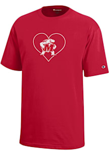 Champion Maryland Terrapins Youth Red Team Heart Design Short Sleeve T-Shirt