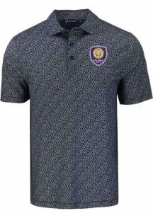 Cutter and Buck Orlando City SC Mens Black Pike Pebble Short Sleeve Polo